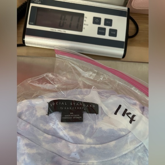 Sanctuary Social Standard Anthropologie Blue White Cloud Camo Sweatshirt Sz XL - Picture 8 of 8